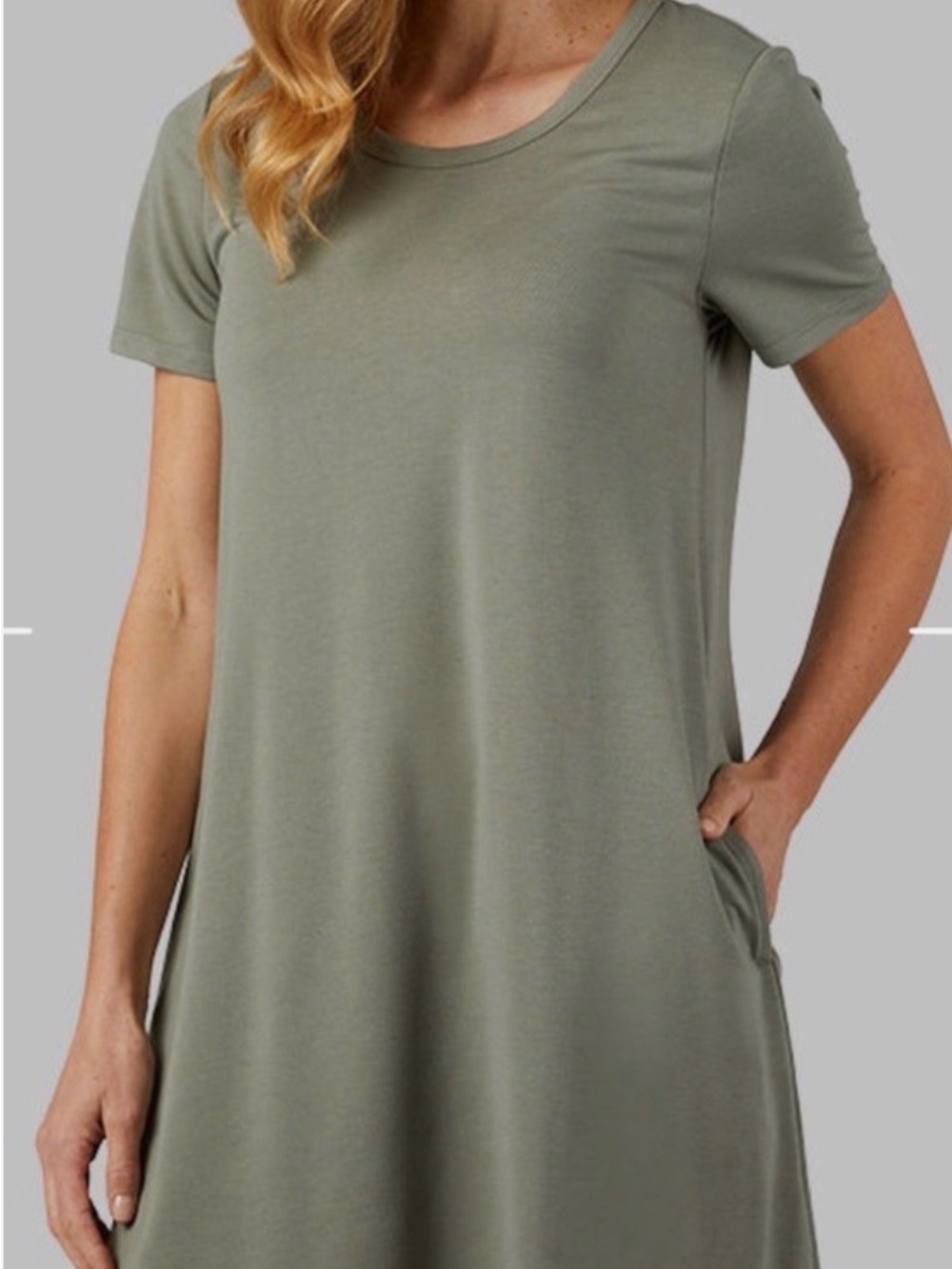 32 Degrees Olive Green Short Sleeve Scoop Neck Tee Small